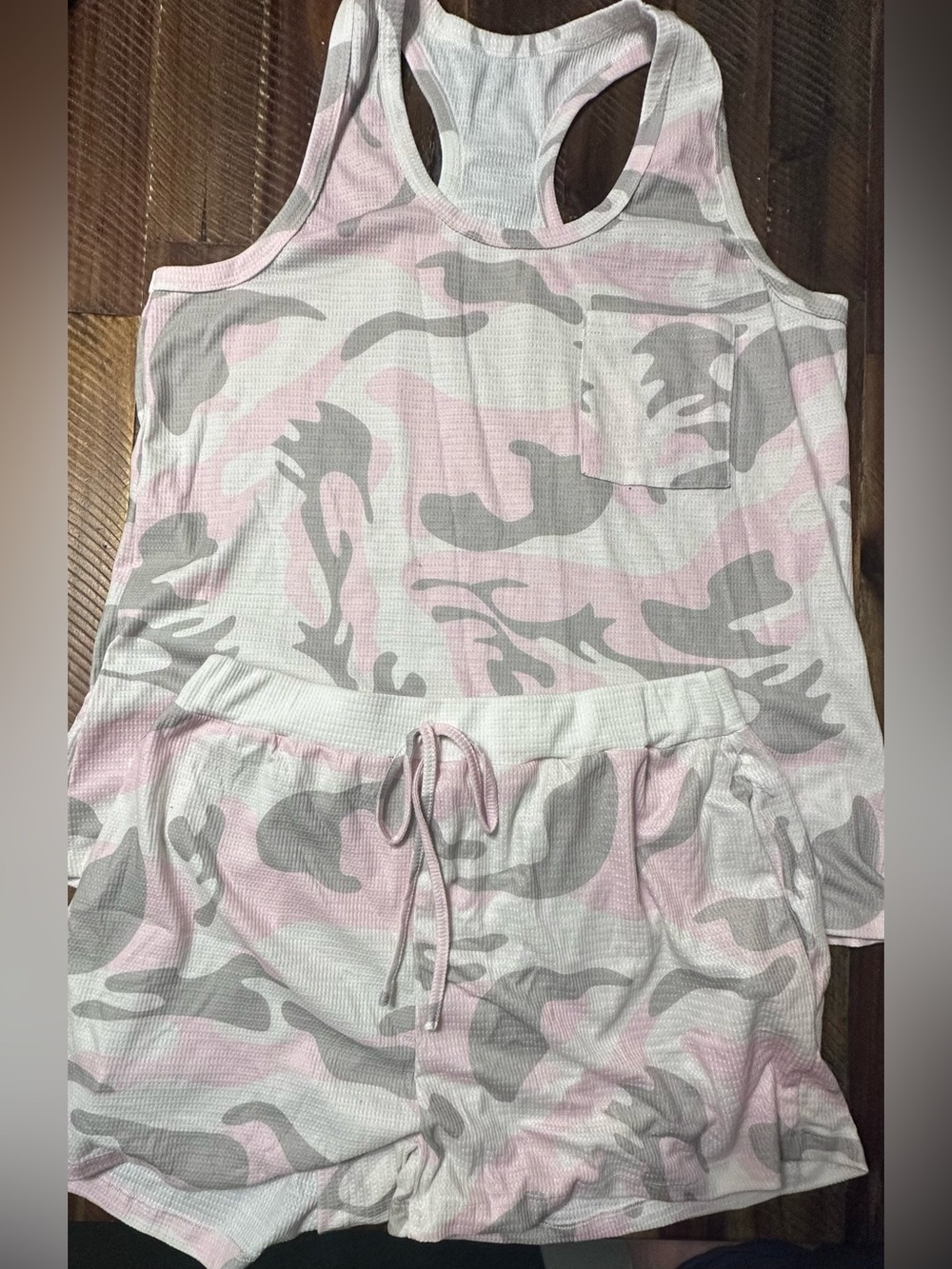 NWT pink camo lounge set women’s short and top set xl